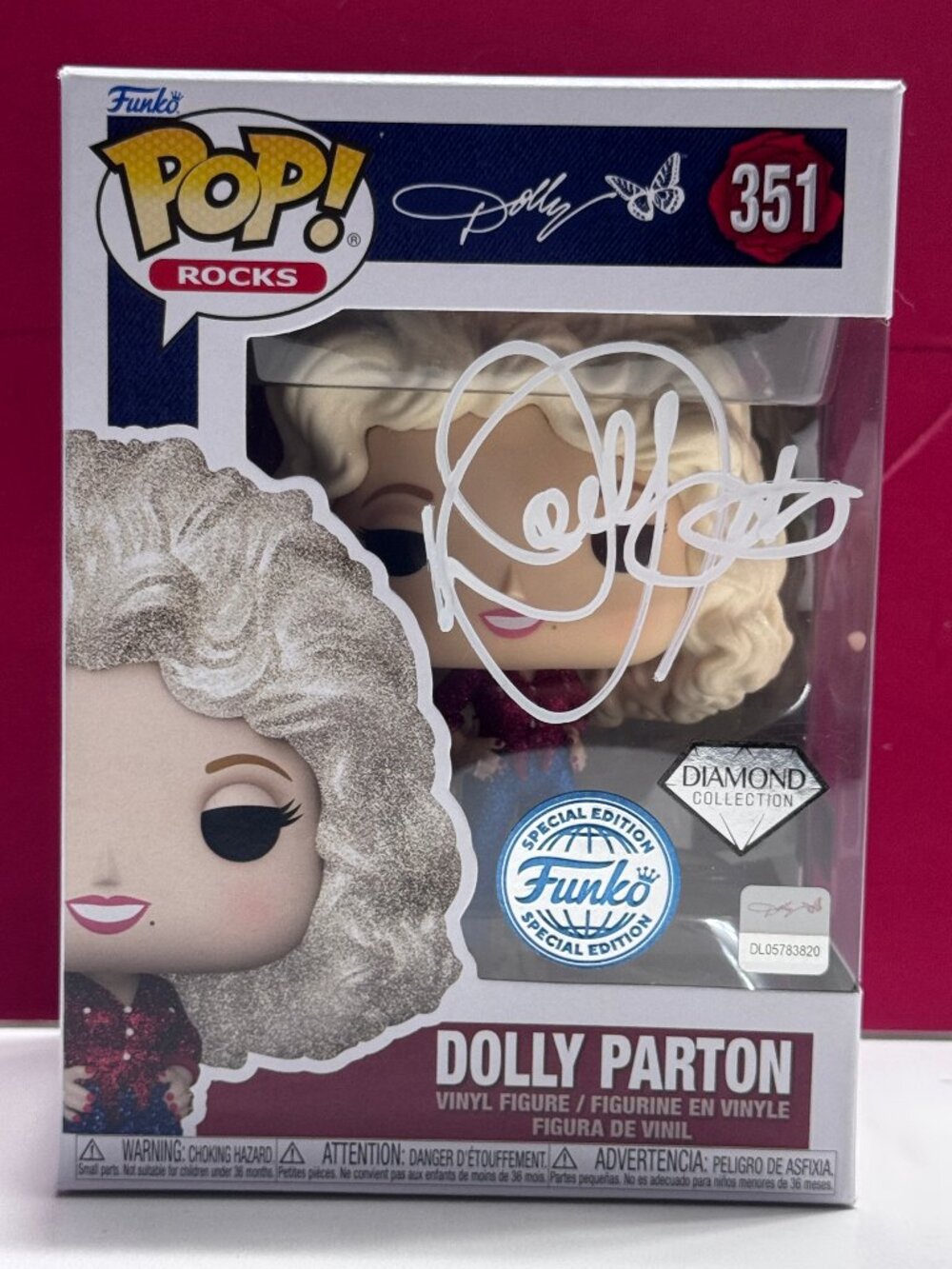 FUNKO POP! DOLLY PARTO #351 Signed by Bruce Campbell COA AUTHENTIC